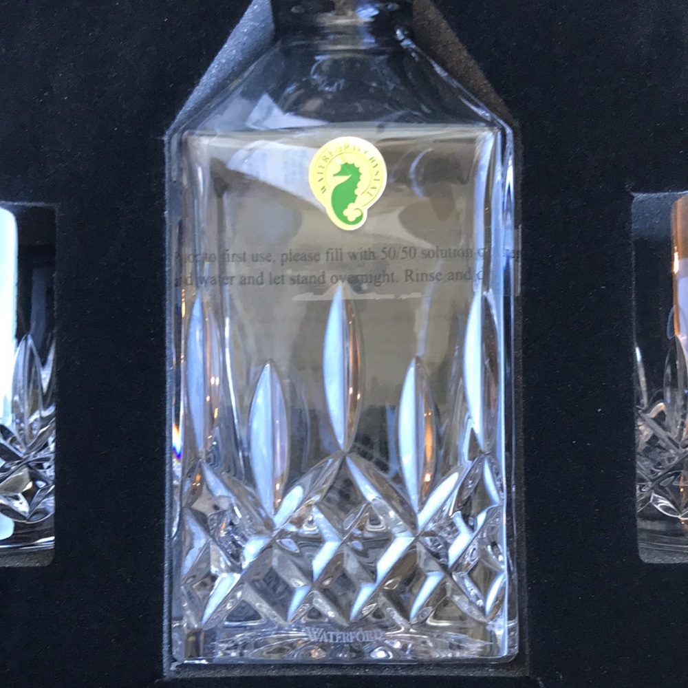 New in Box Waterford Crystal Lismore Connoisseur Square Decanter & Tumbler, Pair - Picture 11 of 12